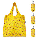 HOLYLUCK set of 3 Reusable Grocery Bags,Heavy Duty Foldable Shopping Bag-sky blue