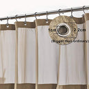 Hotel Style Cotton Shower Curtain with Snap-in Fabric Liner, Mesh Window Top, Honeycomb Waffle Weave Cotton Blend Fabric, Washable, White, 72x72 Inches