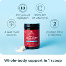 Ancient Nutrition Collagen Powder Protein with Probiotics, Multi Collagen Protein, Unflavored, 60 Servings, Hydrolyzed Collagen Peptides Supports Skin and Gut Health, Joint Supplement, 21.38oz