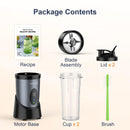 KOIOS Smoothie Blender, 900W Personal Blender for Shakes and Smoothies Kitchen with 2 No-BPA 22oz Portable Blender Cups, Single Serve Smoothies Maker Mixer for Juices, Nutritious Recipe (Grey Blue)