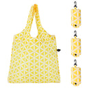 HOLYLUCK set of 3 Reusable Grocery Bags,Heavy Duty Foldable Shopping Bag-sky blue