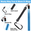 PLUSINNO 133PCS 5.5" Wacky Worm Fishing Lure Kit, Soft Plastic Fishing Lures, Grub Baits Hook Wacky Rig Bass Trout Fishing Worms Lures w/Tackle Box-A