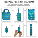 HOLYLUCK set of 3 Reusable Grocery Bags,Heavy Duty Foldable Shopping Bag-sky blue