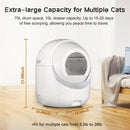 Self Cleaning Cat Litter Box, Automatic Cat Litter Box with APP Control Odor Removal Safety Protection for Multiple Cats, with Garbage Bags