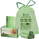 13 Gallon Compostable Trash Bags with Drawstring, Heavy Duty Extra Thick 1 Mil, 49.21 Liter, Tear Resistant and Odorless Kitchen Food Scrap Waste Bag, US BPI and OK Compost Home Certified (30 Count)