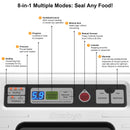 Gasbye Vacuum Sealer Machine, 95kPa Food Sealer with Double Heat Seal for Dry/Moist Food, Easy-lock Handle, Built-in Bag Storage & Cutter, Progress Display, Removable Drip Tray, Silver