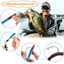 PLUSINNO 133PCS 5.5" Wacky Worm Fishing Lure Kit, Soft Plastic Fishing Lures, Grub Baits Hook Wacky Rig Bass Trout Fishing Worms Lures w/Tackle Box-A