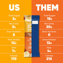 IQBAR Brain and Body Plant Protein Bars - Peanut Butter Chip - 12 Count, Low Carb, High Fiber, Gluten Free, Vegan Snacks - Low Sugar Keto Energy Bars