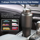 40 oz Insulated Water Bottle with Straw fit in Car Cup Holder(Cold 48 hrs, Hot 24 hrs) Drinking Bottle with Straw Lid, Spout Lid and Flex Cap Leakproof Travel Thermo Mug,White - Black