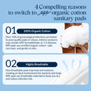 100% Organic Long Panty Liners for Women Long, Ultra Thin Cotton Cover, Long Pantiliners, Light Absorbency, Unscented Barely There Pantie Liners, Individually Wrapped (Long Liner, Size 2, 32ct)
