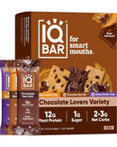 IQBAR Brain and Body Plant Protein Bars - Peanut Butter Chip - 12 Count, Low Carb, High Fiber, Gluten Free, Vegan Snacks - Low Sugar Keto Energy Bars