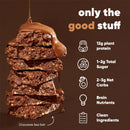 IQBAR Brain and Body Plant Protein Bars - Peanut Butter Chip - 12 Count, Low Carb, High Fiber, Gluten Free, Vegan Snacks - Low Sugar Keto Energy Bars