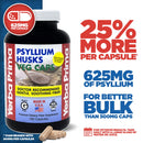 Yerba Prima Psyllium Husks, 180 Veg Capsules (625mg) - Vegan, Non-GMO, Gluten Free, Colon Cleanser, Daily Fiber Supplement for Gut Health & Regularity
