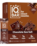IQBAR Brain and Body Plant Protein Bars - Peanut Butter Chip - 12 Count, Low Carb, High Fiber, Gluten Free, Vegan Snacks - Low Sugar Keto Energy Bars