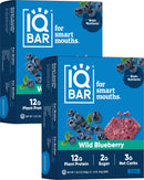 IQBAR Brain and Body Plant Protein Bars - Peanut Butter Chip - 12 Count, Low Carb, High Fiber, Gluten Free, Vegan Snacks - Low Sugar Keto Energy Bars