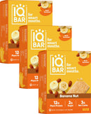 IQBAR Brain and Body Plant Protein Bars - Peanut Butter Chip - 12 Count, Low Carb, High Fiber, Gluten Free, Vegan Snacks - Low Sugar Keto Energy Bars