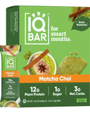 IQBAR Brain and Body Plant Protein Bars - Peanut Butter Chip - 12 Count, Low Carb, High Fiber, Gluten Free, Vegan Snacks - Low Sugar Keto Energy Bars