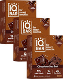IQBAR Brain and Body Plant Protein Bars - Peanut Butter Chip - 12 Count, Low Carb, High Fiber, Gluten Free, Vegan Snacks - Low Sugar Keto Energy Bars