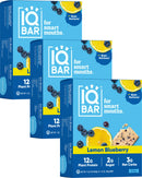 IQBAR Brain and Body Plant Protein Bars - Peanut Butter Chip - 12 Count, Low Carb, High Fiber, Gluten Free, Vegan Snacks - Low Sugar Keto Energy Bars
