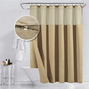 Hotel Style Cotton Shower Curtain with Snap-in Fabric Liner, Mesh Window Top, Honeycomb Waffle Weave Cotton Blend Fabric, Washable, White, 72x72 Inches