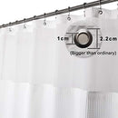 Hotel Style Cotton Shower Curtain with Snap-in Fabric Liner, Mesh Window Top, Honeycomb Waffle Weave Cotton Blend Fabric, Washable, White, 72x72 Inches