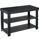 Pipishell Bamboo Shoe Rack Bench, 3 Tier Sturdy Shoe Organizer, Storage Shoe Shelf, Holds up to 300lbs for Entryway Bedroom Living Room Balcony, Bamboo