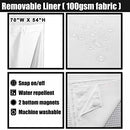 Hotel Style Cotton Shower Curtain with Snap-in Fabric Liner, Mesh Window Top, Honeycomb Waffle Weave Cotton Blend Fabric, Washable, White, 72x72 Inches