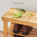 Pipishell Bamboo Shoe Rack Bench, 3 Tier Sturdy Shoe Organizer, Storage Shoe Shelf, Holds up to 300lbs for Entryway Bedroom Living Room Balcony, Bamboo