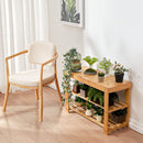Pipishell Bamboo Shoe Rack Bench, 3 Tier Sturdy Shoe Organizer, Storage Shoe Shelf, Holds up to 300lbs for Entryway Bedroom Living Room Balcony, Bamboo