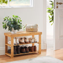 Pipishell Bamboo Shoe Rack Bench, 3 Tier Sturdy Shoe Organizer, Storage Shoe Shelf, Holds up to 300lbs for Entryway Bedroom Living Room Balcony, Bamboo