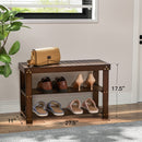 Pipishell Bamboo Shoe Rack Bench, 3 Tier Sturdy Shoe Organizer, Storage Shoe Shelf, Holds up to 300lbs for Entryway Bedroom Living Room Balcony, Bamboo