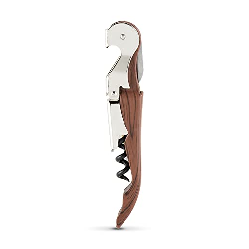 True TrueTap Double Hinged Waiter’s Corkscrew, Matte Black Bottle Opener with Foil Cutter, Wine Key