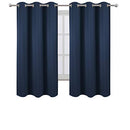 LEMOMO Blackout Curtains 52 x 84 inch/Black Set of 2 Panels/Thermal Insulated Room Darkening Bedroom Curtains