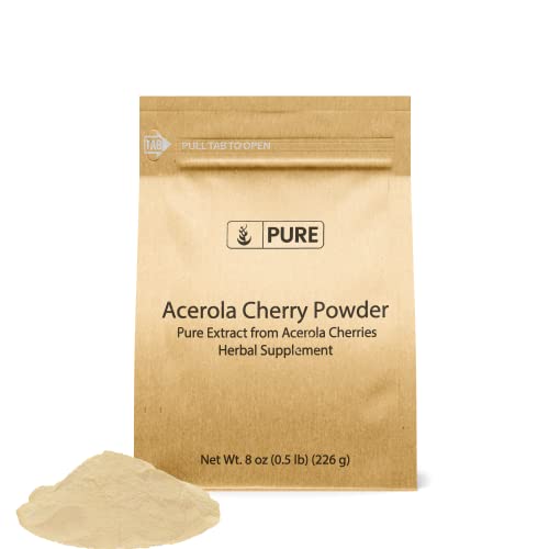 PURE ORIGINAL INGREDIENTS Acerola Cherry Powder 8oz Non-GMO, Gluten Free, Eco-Friendly Packaging