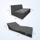 ANONER Fold Sofa Bed Couch Memory Foam with Pillow Futon Sleeper Chair Guest Bed and Fold Out Couch, Washable Cover Twin Size, Dark Gray
