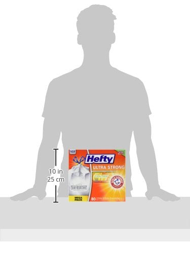 Hefty Ultra Strong 13 Gallon Trash Bags, Tall Kitchen Trash Bags 13 Gallon Size, Drawstring Closure, Continuous Odor Control, White, Clean Burst Scent, 110 Bags