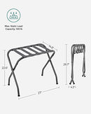SONGMICS Luggage Rack, Pack of 2, Luggage Racks for Guest Room, Suitcase Stand, Steel Frame, Foldable, for Bedroom, Black URLR64B-2