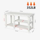 ECOMEX Shoe Rack Bench for Entryway, 3-Tier Wooden Shoe Shelf Shoe Organizer Bench Shoe Organizer Entryway Bench for Bedroom Balcony Entryway Entrance, Black(33.5''L)