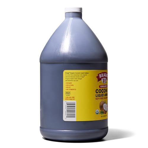 Bragg Organic Coconut Aminos – 16oz, Soy-Free Alternative, Gluten-Free, Dark & Rich Flavor for Cooking – Vegan, No Salt Added, Packed with Amino Acids – Plant-Based Seasoning & Marinade