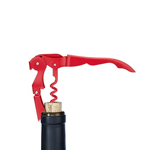 True TrueTap Double Hinged Waiter’s Corkscrew, Matte Black Bottle Opener with Foil Cutter, Wine Key