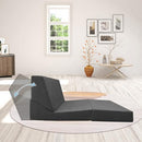 ANONER Fold Sofa Bed Couch Memory Foam with Pillow Futon Sleeper Chair Guest Bed and Fold Out Couch, Washable Cover Twin Size, Dark Gray