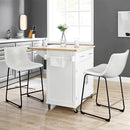 Waleaf Dining Chairs,Faux Leather Dining Chairs Set of 2,18 Inch Kitchen Dining Room Chairs with Backrest and Metal Leg,Mid Century Modern Armless Chair,Upholstered Seat