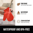 Gorilla Grip Heat and Slip Resistant Silicone Oven Mitts Set, Soft Cotton Lining, Waterproof, BPA-Free, Long Flexible Thick Gloves for Cooking, Kitchen Mitt Potholders, 12.5 in, Black