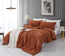 ALAZURIA Bedding Duvet Cover 2 Piece Set - Super Soft Prewashed, Duvet Covers Twin with Zipper Closure & 4 Corner Ties (1 Duvet Cover + 1 Pillow Case) Terracotta Pastel, Twin