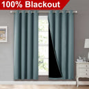 NICETOWN Grey Full Shade Curtain Panels, Pair of Energy Smart & Noise Blocking Out Blackout Drapes for Dining Room Window, Thermal Insulated Guest Room Lined Window Dressing(Gray, 52 x 84 inch)