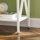 VECELO Modern Versatile Nightstands X-Design Side End Table Night Stand Storage Shelf with Bin Drawer for Living Room Bedroom, Set of 2 (Brown)