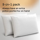 Niagara 4 Pack King Pillow Protectors with Zipper, Soft Quiet Cotton Sateen, Effective Dust Protection, Stay in Place Pillow Covers, Ideal for Home, Guests, Rentals (20x36 Inches)