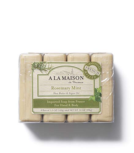 A LA MAISON Lavender Flower Bar Soap - Triple French Milled Natural Moisturizing Hand Soap Bar (3 Bars of Soap, 8.8 oz)