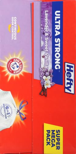 Hefty Ultra Strong 13 Gallon Trash Bags, Tall Kitchen Trash Bags 13 Gallon Size, Drawstring Closure, Continuous Odor Control, White, Clean Burst Scent, 110 Bags