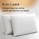 Niagara 4 Pack King Pillow Protectors with Zipper, Soft Quiet Cotton Sateen, Effective Dust Protection, Stay in Place Pillow Covers, Ideal for Home, Guests, Rentals (20x36 Inches)
